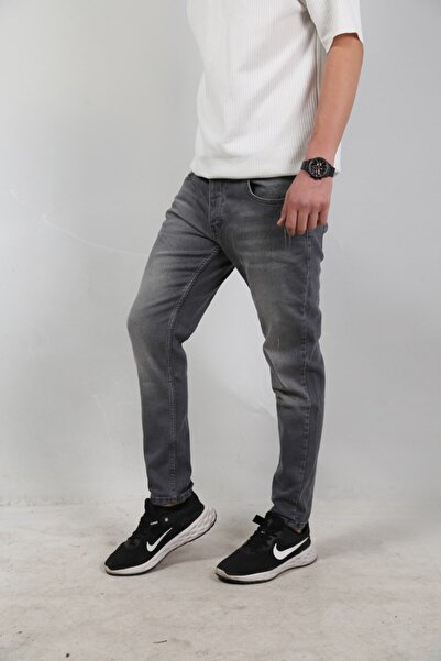 Ofzensport Men's Jeans Skinny Fit Lycra Gray Toe