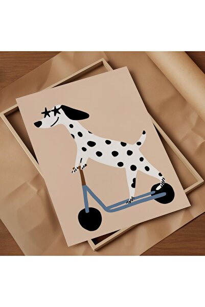 Minia Tablou cu ramă din lemn Câine dalmat