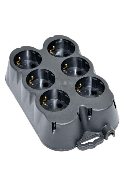 ElectroAZ Rubber Extension Head 6 Sockets with CP