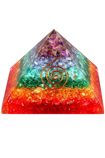 craftmystic Piramida Orgonică cu 7 chakre - Generator de energie pozitivă, meditație și echilibru spiritual