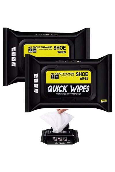 Generic عبوة من قطعتين من مناديل تنظيف الأحذية الرياضية - مناديل سريعة الاستخدام