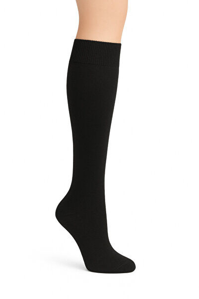 CİHO Socks 4 Pairs Long Below Knee Winter Women's Wool Boot Sleep Socks Soft Touch Solid Patternless