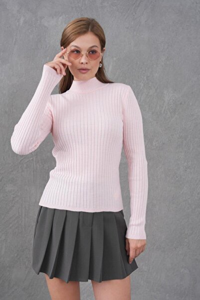 Işşıl 15861-Half Turtleneck Stretchy Knitwear Bodysuit