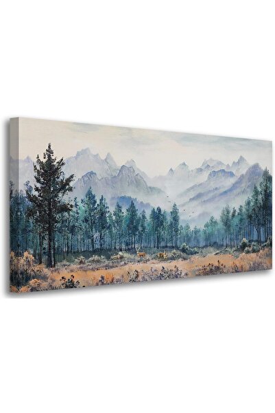 Emoda home Trove لوحة جدارية من قماش الغابة الضبابية الجبلية، مقاس 60×120 سم،...