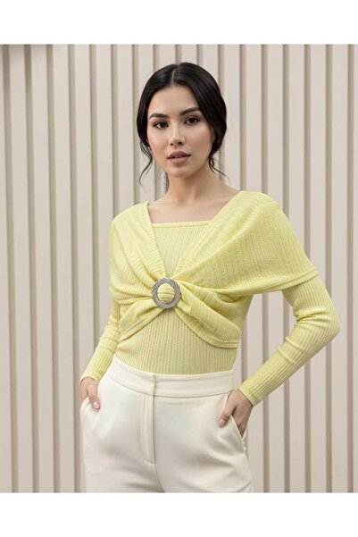 ns nirvana secret Women's New Product 2 Types Wearable Cross Detailed Accessory Blouse