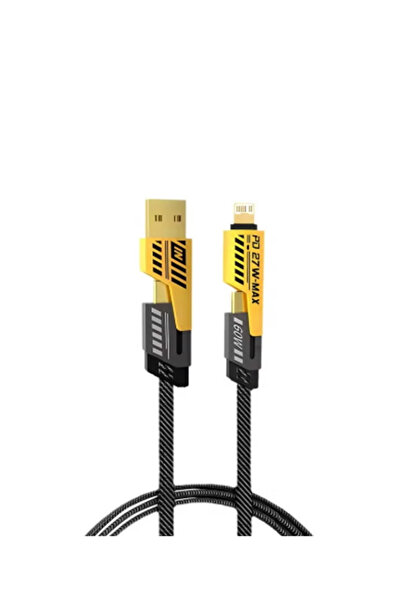 Hock 4-in-1 USB-C charging and data cable, 100cm long, 65W PD fast charging, compatible with iPad, Samsung, and iPhone