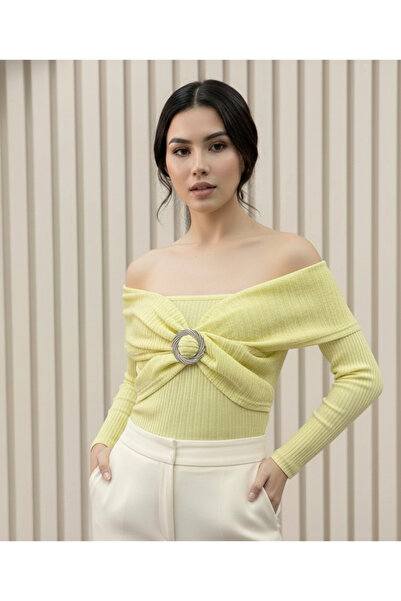 ns nirvana secret Women's New Product 2 Types Wearable Cross Detailed Accessory Blouse