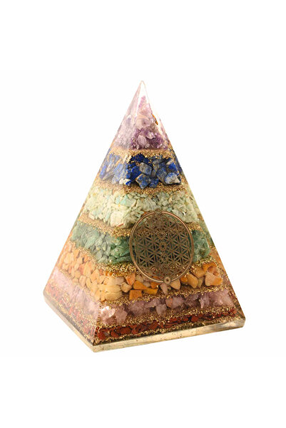 craftmystic Οργονική Πυραμίδα 11,5 εκ. με 7 Πέτρες για τα 7 Τσάκρα και το Σύμ...