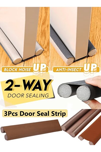 Generic 3Pc Door Foam Seal Strip 96cm Door Draft Stopper Under Door Seal Door Draft Blocker Door Sweep-Brown
