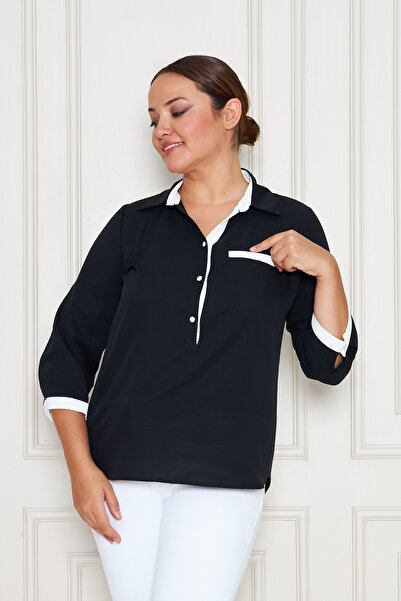 UNIQUE LADY Stylish Blouse with Pocket Flap
