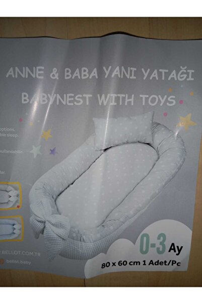Çelebi Baby Bedside Bed for Mother & Father 0-3 Months 80 X60 cm with Pillow