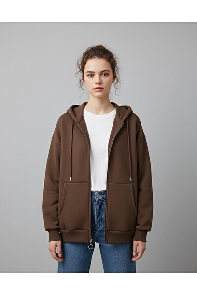 Ceyda Nur Örkcü سترة نسائية بجيب كنغر بغطاء رأس