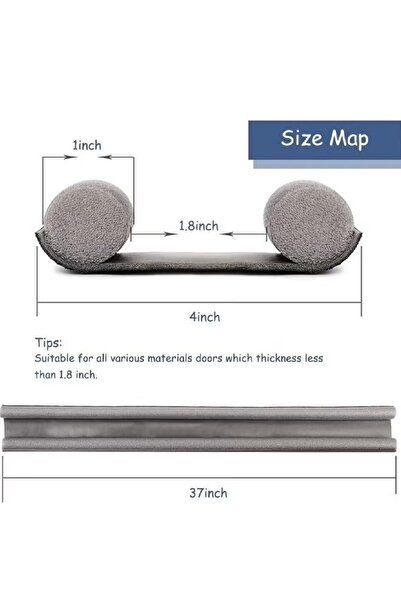 Generic 3Pc Door Foam Seal Strip 96cm Door Draft Stopper Under Door Seal Door Draft Blocker Door Sweep-Brown