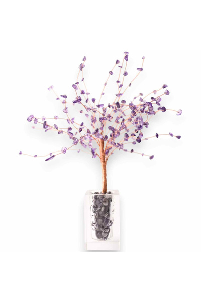 craftmystic Cupă în formă de vază cu pietre de ametist și umplută cu pietre de ametist