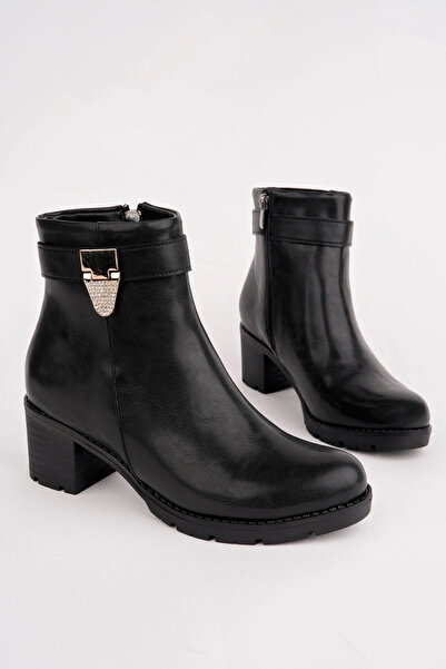 Madam Tarz BLN-765 Cizme cu toc gros cu cataramă