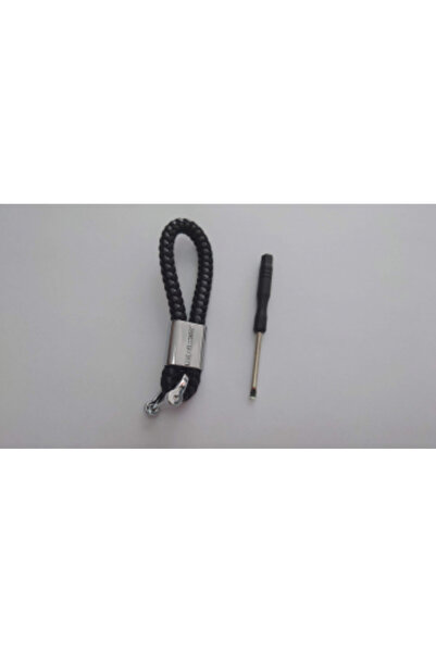 AMG Metal keychain with braided leather and Mercedes logo