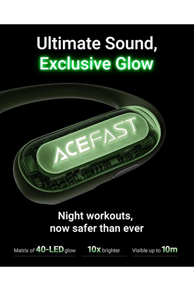 Acefast AceFit Pro Open-Ear Headphones, Night Safety Mode, Bluetooth 5.4, 32H, IP54
