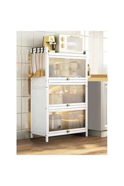 KEKE 4-Tier Stackable Organizer Cabinet with Doors
