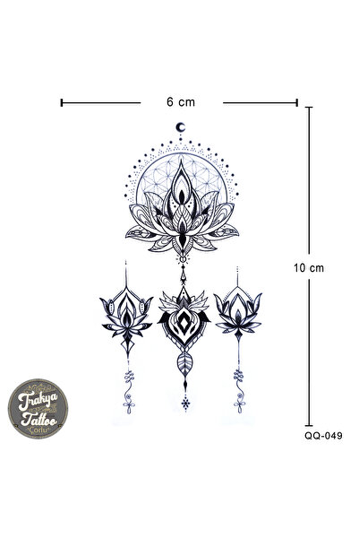 Trakya Tattoo Geçici Dövme 1-2 Hafta Kalıcı Minimal Lotus Dövmesi