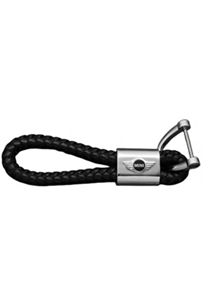 Vtk Metal keychain with braided leather and Mini logo