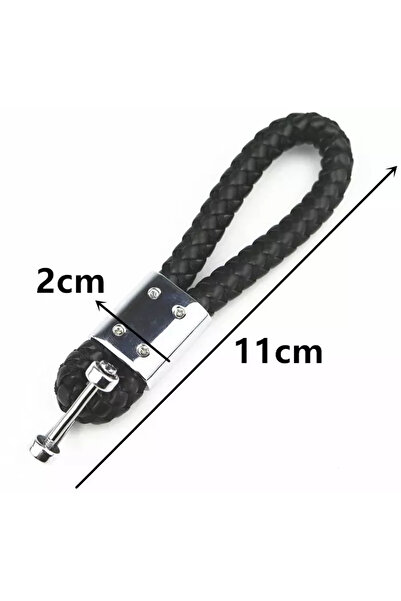 Subaru Metal keychain with braided leather and logo