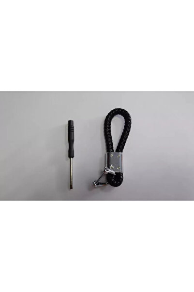 Kia Metal keyring with braided leather and logo