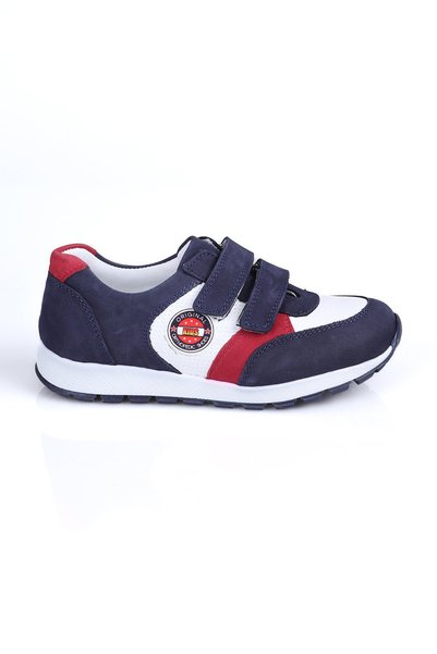 Happy Kids Genuine Leather Original Brand P.-Navy Blue-White - 28