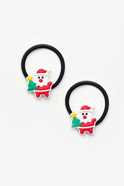 Le Mabelle Girl's Christmas Rubber Buckle Set with Multicolored Santa Claus Figure