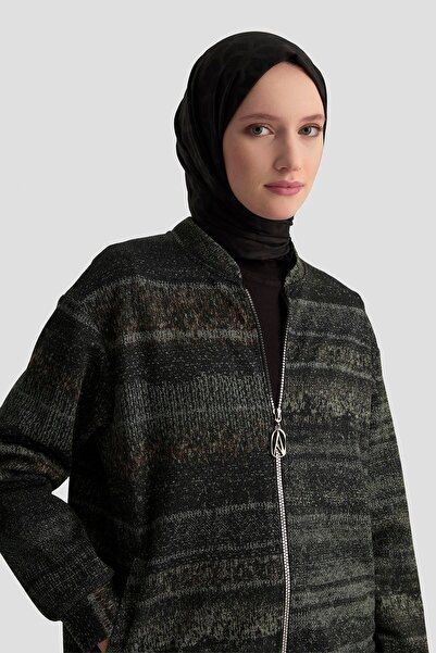 Armine Trend Self Patterned Shiny Transitional Jacket Cardigan Modaayka 25Ayc538