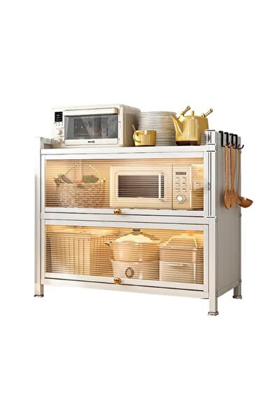 KEKE 3-Tier Stackable Organizer Cabinet with Doors