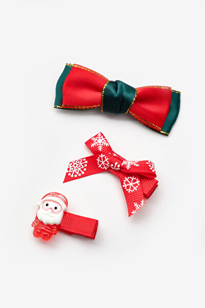 Le Mabelle Girl's 3-Piece Buckle Set with Red Santa Claus Figure