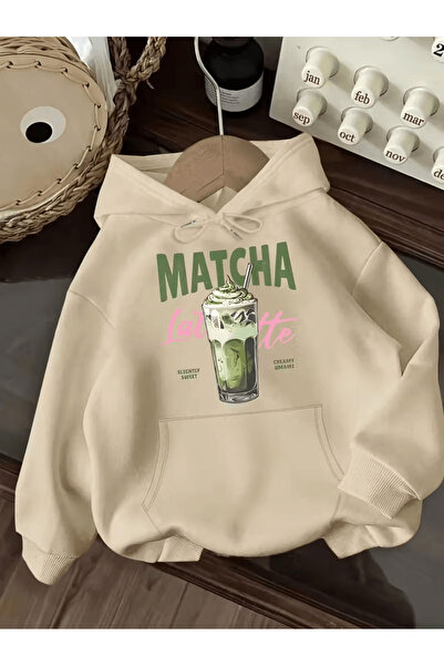 LAVİTTA هودي نسائي من ماتشا مطبوع