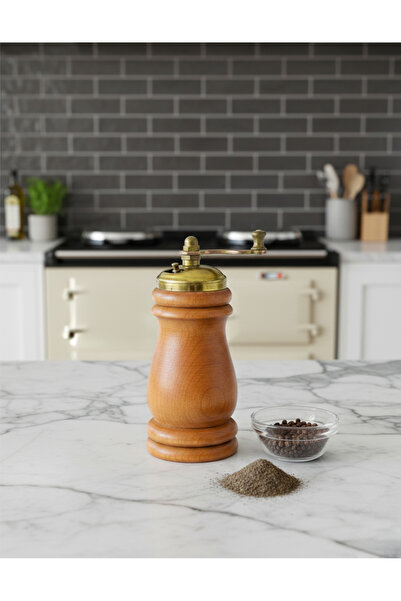 Fantom El Yapımı Ahşap Karabiber Değirmeni Öğütücü (5cmx13cm)