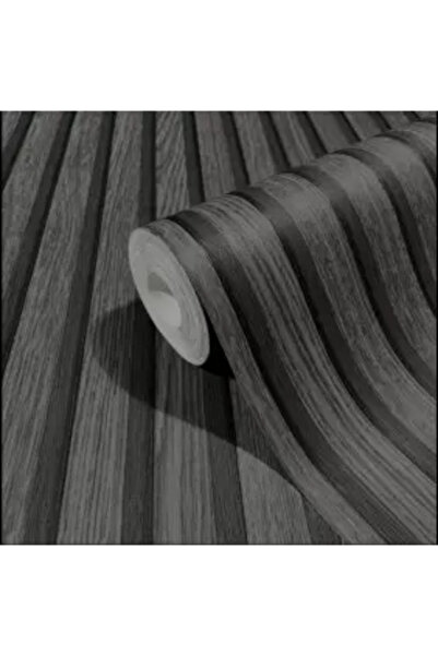 Marburg Modern wallpaper, wood ribbing imitation, black and gray – Botanica