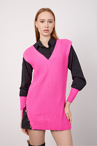 By Özge Ulaş Knitwear Sweater Shirt Combination Double Product