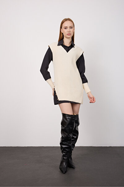 By Özge Ulaş Knitwear Sweater Shirt Combination Double Product