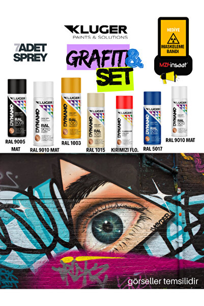 MZF Kluger Graffiti-Grafiti-Duvar-Beton-Ahşap-Plastik-Demir-Metal Sprey Boyam...