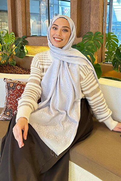 lamelif Gue Desen Çift Taraflı Kaşmir Şal Gri