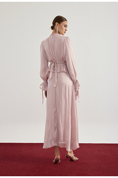 Birgül Bektaş Plum Ruched Detail Janjan Dress