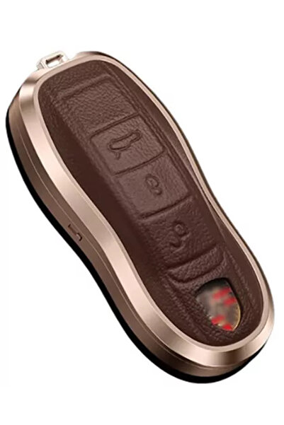 Vtk Husă cheie din aluminiu maro pentru Porsche (Cayenne 958, 911, 996, Macan...