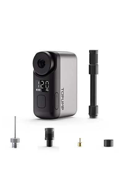 TOPUMP TB2 Pro Mini Electric Bike Pump – 120 PSI USB-C Rechargeable Tire Inflator