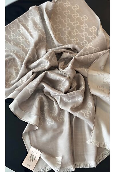 helya scarf İnce Kumaş G desen Yün İpek Şal 4 Mevsim Çift Taraflı