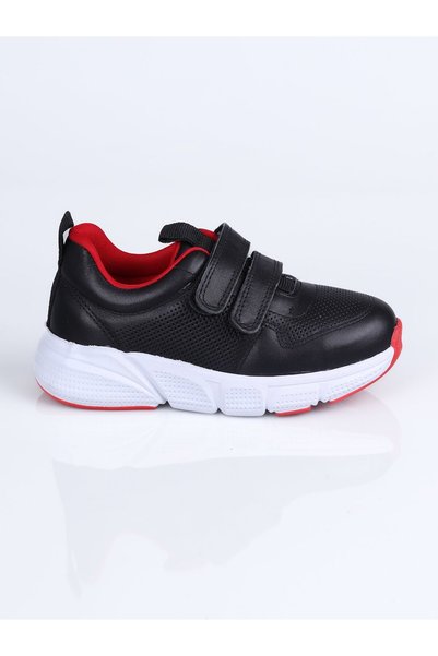 WORLD KİDS 2040 حذاء رياضي من الجلد الطبيعي P.-BLACK-RED - 30