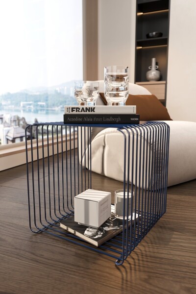 boz concept home Miami Minimalist Metal Tel Yan Sehpa Modern Küp Yan Sehpa & ...