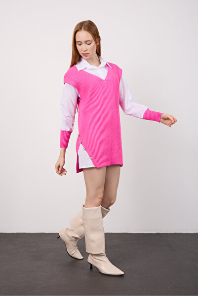 By Özge Ulaş Knitwear Sweater Shirt Combination Double Product