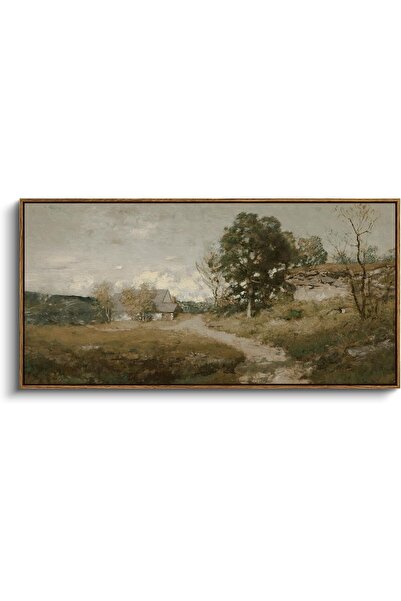Emoda home Trove لوحة فنية جدارية لطريق ريفي عتيق – لوحة مناظر طبيعية ريفية ع...