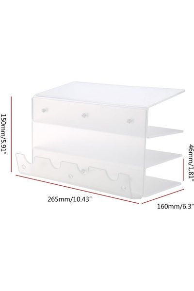 Slasa 3-Tier Acrylic Keyboard Storage Rack Desktop Organizer 26.5x16x15 cm