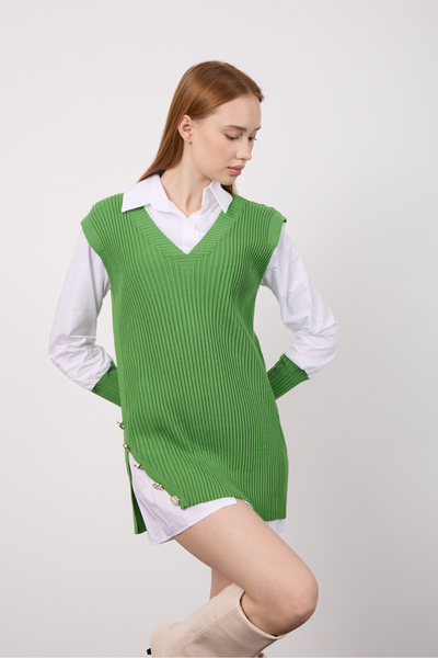 By Özge Ulaş Knitwear Sweater Shirt Combination Double Product