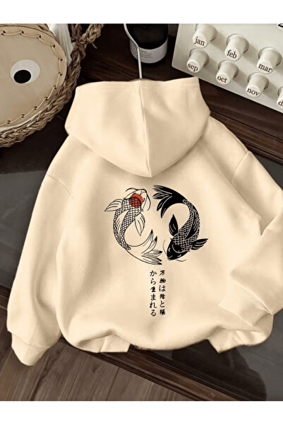 LAVİTTA Koi Fish Motif Women's Hoodie
