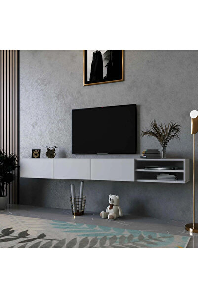 Stylish Home White wall-mounted TV stand - TV53